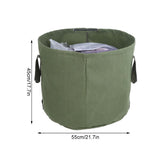 Portable Waterproof Reusable Canvas Garden Lawn Leaf Trash Waste Bag Container Storage Tote - Extra Image