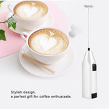 Handheld Milk Frother Electric Foam Maker for Coffee Lattes Eggs Drink Mixer(Silver) - Rear View