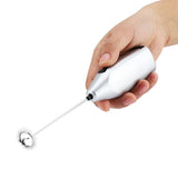Handheld Milk Frother Electric Foam Maker for Coffee Lattes Eggs Drink Mixer(Silver) - Low Angle