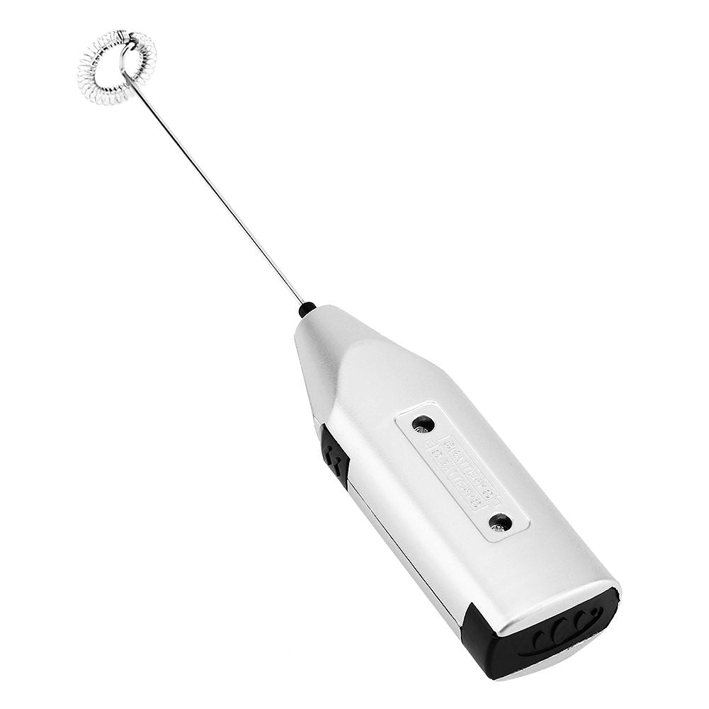 Handheld Milk Frother Electric Foam Maker for Coffee Lattes Eggs Drink Mixer(Silver)