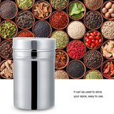 Stainless Steel Durable Spice Jar Season Coffee Bottle Kitchen Tool(L) - Rear View