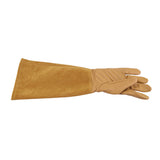 Rose Pruning Gardening Leather Gloves Wearproof Puncture Proof Long Work Glove(Brown M) - 45-Degree Angle