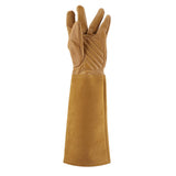 Rose Pruning Gardening Leather Gloves Wearproof Puncture Proof Long Work Glove(Brown M) - Extra Image