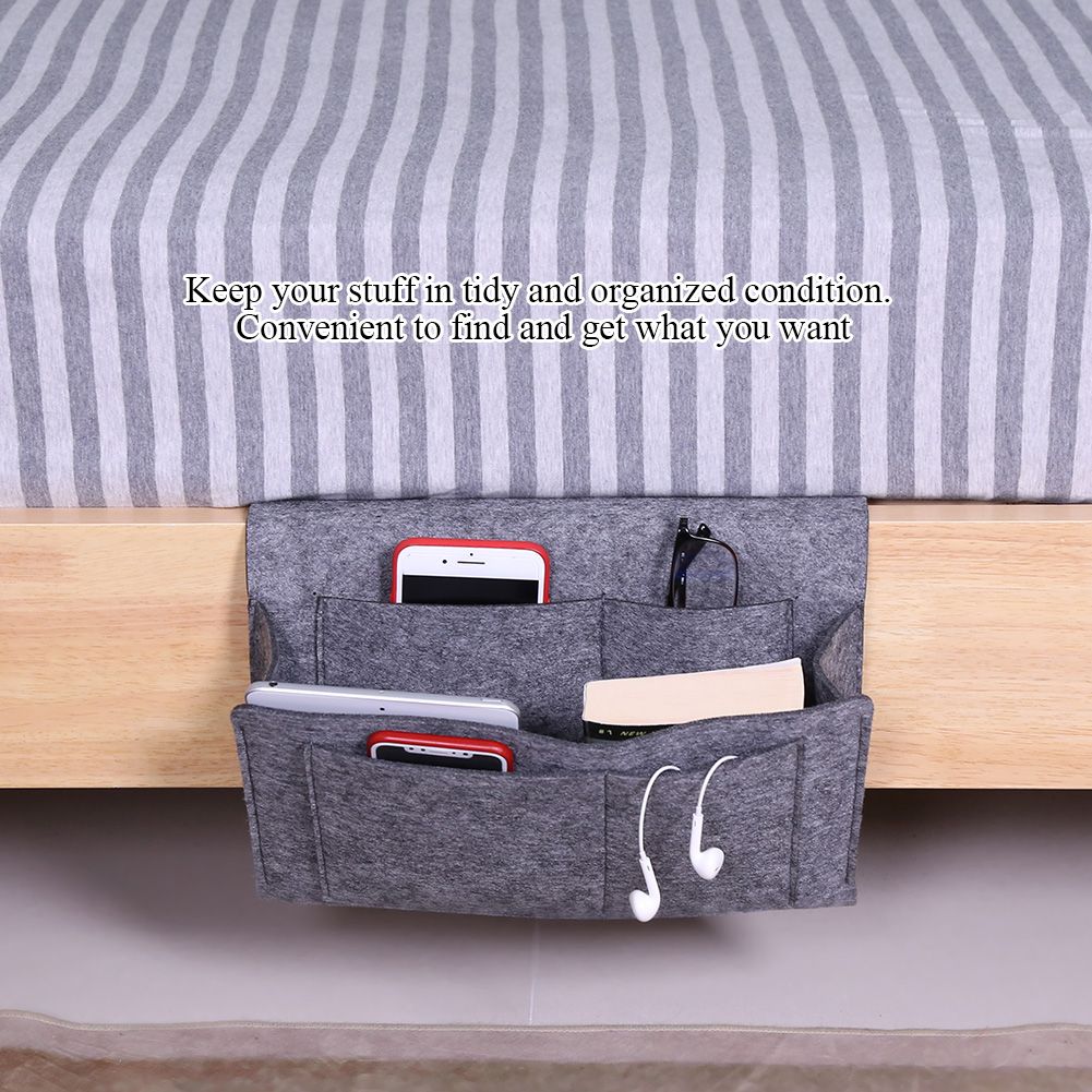 Sofa Arm Rest TV Remote Control Organizer Beside Hanging Storage Bag Pouch for Bedroom