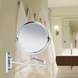 8" Wall Mount Makeup Mirror Double Sided Swivel Mirror 3X Magnifying