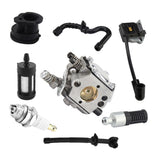 Carburetor Ignition Coil Carb Set for Stihl Walbro 017 018 MS170 MS180 Chainsaw - Low Angle
