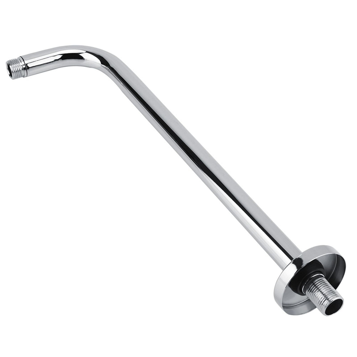 Extra Long Stainless Steel Shower Rain Head Arm Replacement Flange Set Wall Fixed Chrome Finish