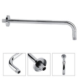 Extra Long Stainless Steel Shower Rain Head Arm Replacement Flange Set Wall Fixed Chrome Finish