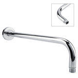 Extra Long Stainless Steel Shower Rain Head Arm Replacement Flange Set Wall Fixed Chrome Finish - Low Angle