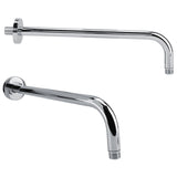 Extra Long Stainless Steel Shower Rain Head Arm Replacement Flange Set Wall Fixed Chrome Finish - Extra Image