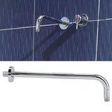 Extra Long Stainless Steel Shower Rain Head Arm Replacement Flange Set Wall Fixed Chrome Finish - Extra Image