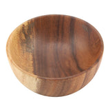 Solid Acacia Wooden Bowl for Salad Soup Rice Hand Made Wooden Bowl Kitchen Utensils (16*7cm) - Rear View