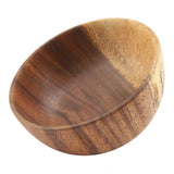 Solid Acacia Wooden Bowl for Salad Soup Rice Hand Made Wooden Bowl Kitchen Utensils (16*7cm)