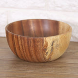 Solid Acacia Wooden Bowl for Salad Soup Rice Hand Made Wooden Bowl Kitchen Utensils (16*7cm) - Extra Image