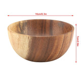 Solid Acacia Wooden Bowl for Salad Soup Rice Hand Made Wooden Bowl Kitchen Utensils (16*7cm)