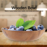 Solid Acacia Wooden Bowl for Salad Soup Rice Hand Made Wooden Bowl Kitchen Utensils (20*4.5cm) - Front View