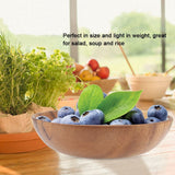 Solid Acacia Wooden Bowl for Salad Soup Rice Hand Made Wooden Bowl Kitchen Utensils (20*4.5cm) - Side View