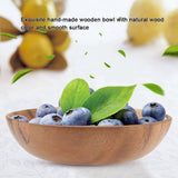 Solid Acacia Wooden Bowl for Salad Soup Rice Hand Made Wooden Bowl Kitchen Utensils (20*4.5cm)
