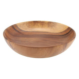 Solid Acacia Wooden Bowl for Salad Soup Rice Hand Made Wooden Bowl Kitchen Utensils (20*4.5cm) - Rear View