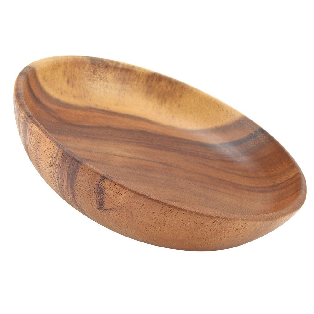 Solid Acacia Wooden Bowl for Salad Soup Rice Hand Made Wooden Bowl Kitchen Utensils (20*4.5cm)