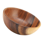 Solid Acacia Wooden Bowl for Salad Soup Rice Hand Made Wooden Bowl Kitchen Utensils (20*7cm) - Top-Down View
