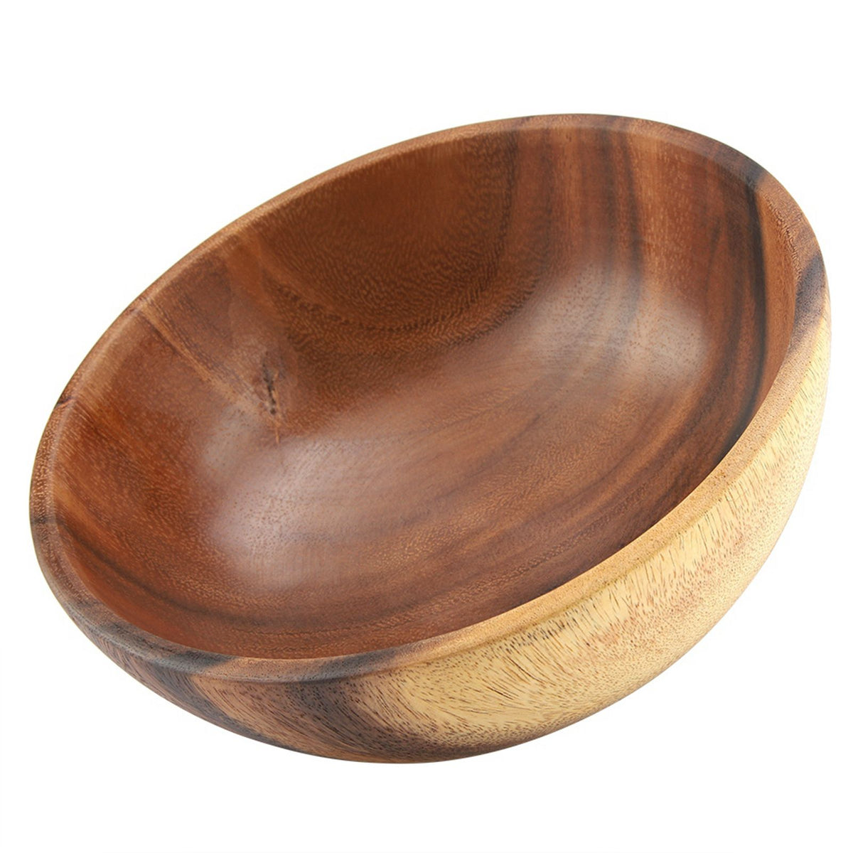 Solid Acacia Wooden Bowl for Salad Soup Rice Hand Made Wooden Bowl Kitchen Utensils (20*7cm)