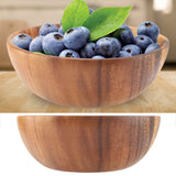 Solid Acacia Wooden Bowl for Salad Soup Rice Hand Made Wooden Bowl Kitchen Utensils (20*7cm) - Extra Image
