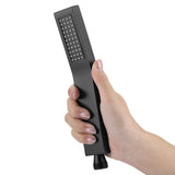 Matte Black Brass Chromeplated Handheld Shower Head Bathroom Sprayer Handshower - Rear View