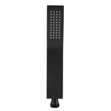 Matte Black Brass Square Handheld Shower Head Bathroom Sprayer Handshower with Hose - Extra Image