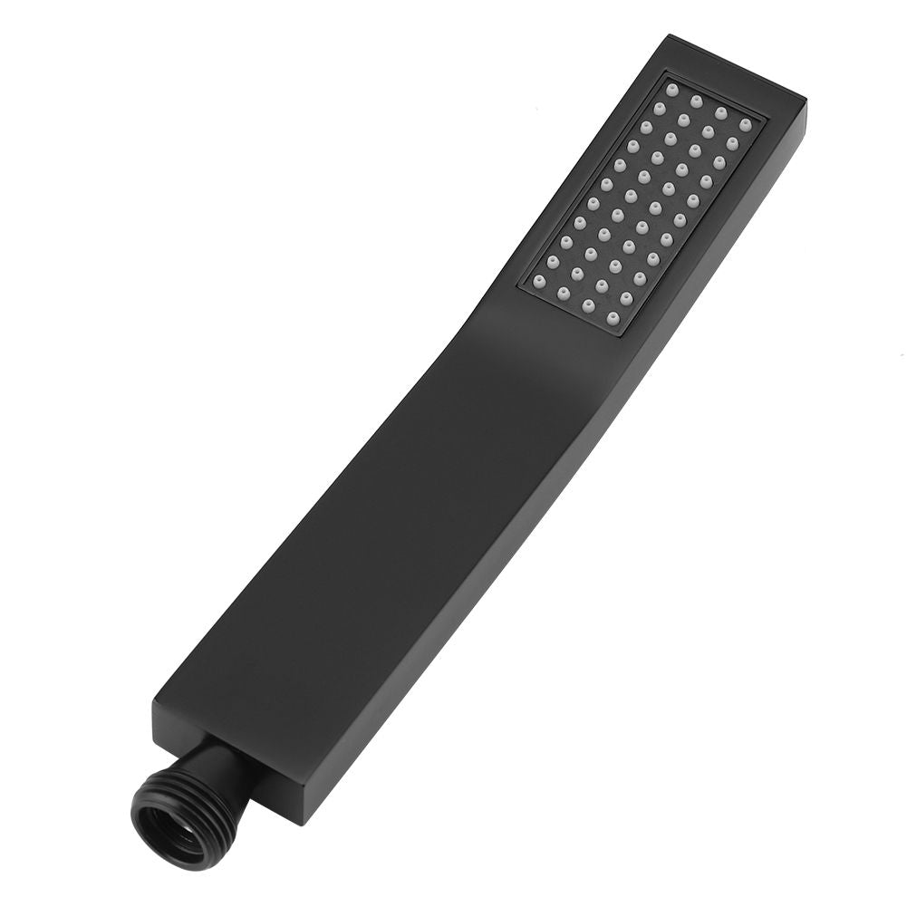 Matte Black Brass Square Handheld Shower Head Bathroom Sprayer Handshower with Hose