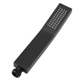 Matte Black Brass Square Handheld Shower Head Bathroom Sprayer Handshower with Hose