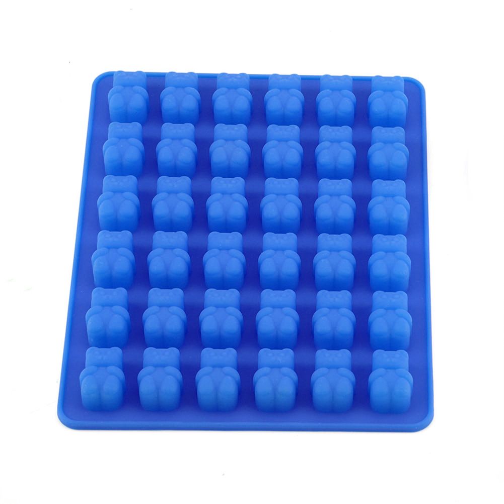 Bear Shape Ice Cube Box Mold Tray Maker Silicone Ice Cream Chocolate (Dark Blue Dropper)