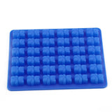 Bear Shape Ice Cube Box Mold Tray Maker Silicone Ice Cream Chocolate (Dark Blue Dropper) - Side View