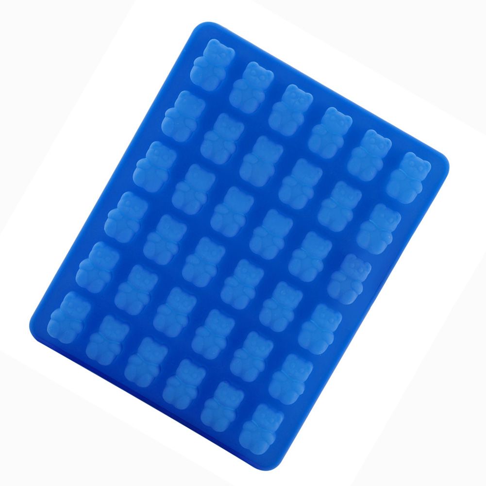 Bear Shape Ice Cube Box Mold Tray Maker Silicone Ice Cream Chocolate (Dark Blue Dropper)