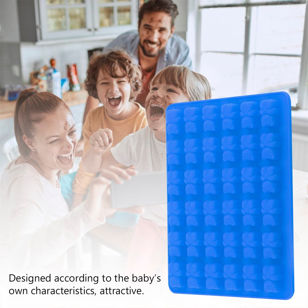 Bear Shape Ice Cube Box Mold Tray Maker Silicone Ice Cream Chocolate (Dark Blue Dropper)