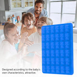 Bear Shape Ice Cube Box Mold Tray Maker Silicone Ice Cream Chocolate (Dark Blue Dropper) - Low Angle