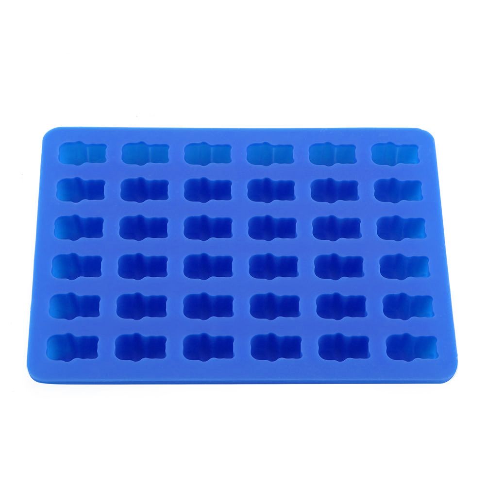 Bear Shape Ice Cube Box Mold Tray Maker Silicone Ice Cream Chocolate (Dark Blue Dropper)