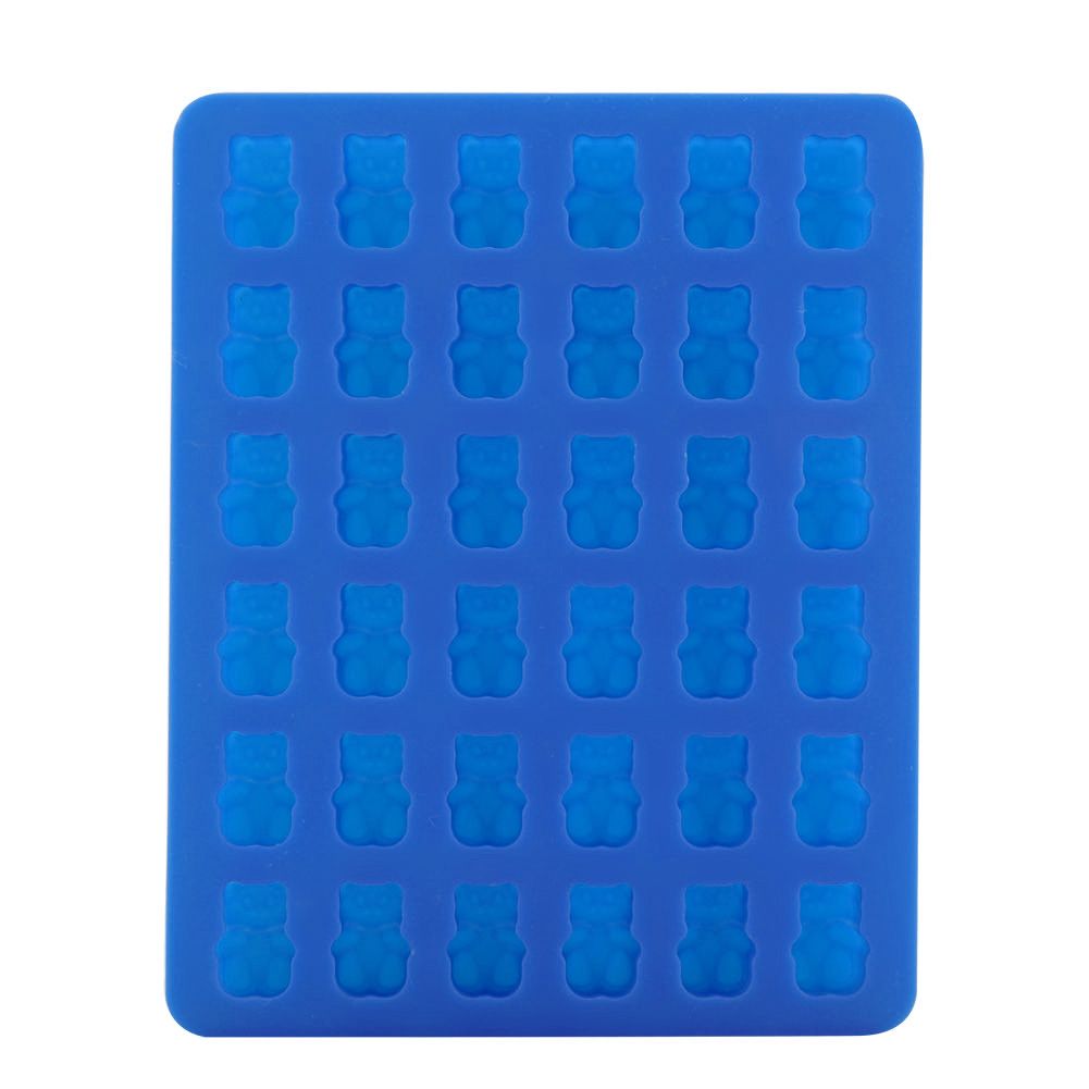 Bear Shape Ice Cube Box Mold Tray Maker Silicone Ice Cream Chocolate (Dark Blue Dropper)