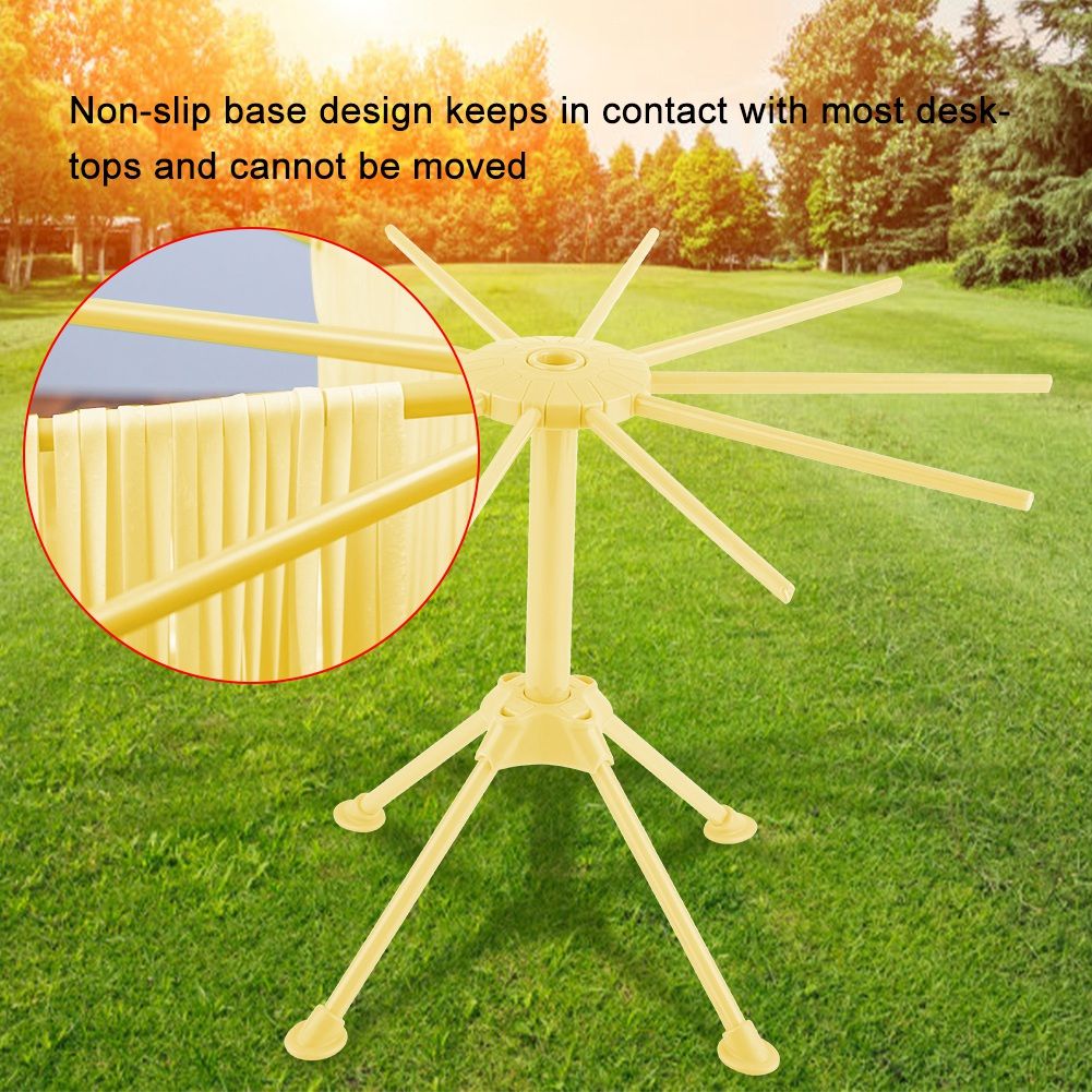 Noodle Spaghetti Pasta Drying Rack Stand Dryer Foldable Kitchen Tool (Yellow)