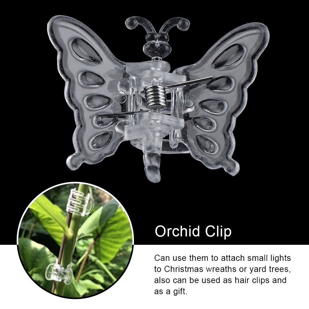 100Pcs Garden Tools Stem Clips Grow Upright Orchid Plastic Mini Stalks Flower