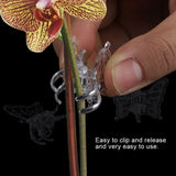 100Pcs Garden Tools Stem Clips Grow Upright Orchid Plastic Mini Stalks Flower - Rear View