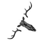 Animals Deer Head Hook Hanger Rack Holder Wall Mount for Home Room Decor(Black) - Rear View