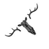 Animals Deer Head Hook Hanger Rack Holder Wall Mount for Home Room Decor(Black)