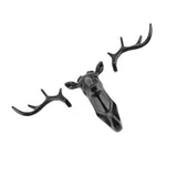 Animals Deer Head Hook Hanger Rack Holder Wall Mount for Home Room Decor(Black) - Low Angle