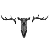Animals Deer Head Hook Hanger Rack Holder Wall Mount for Home Room Decor(Black) - Extra Image