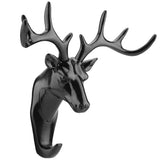 Animals Deer Head Hook Hanger Rack Holder Wall Mount for Home Room Decor(Black) - Extra Image