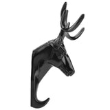 Animals Deer Head Hook Hanger Rack Holder Wall Mount for Home Room Decor(Black) - Extra Image