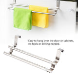 Double Layers Stainless Steel Telescopic Towel Holder Rack Hanger Organizer Bathroom Kitchen