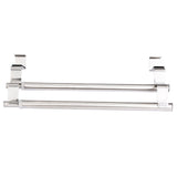 Double Layers Stainless Steel Telescopic Towel Holder Rack Hanger Organizer Bathroom Kitchen - 45-Degree Angle