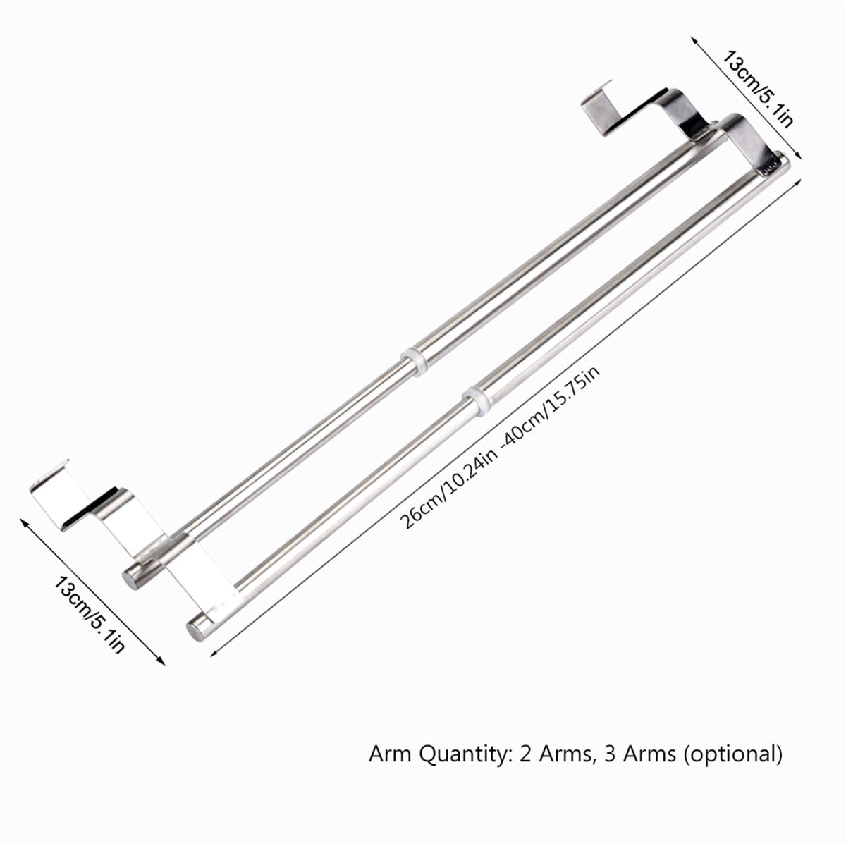 Double Layers Stainless Steel Telescopic Towel Holder Rack Hanger Organizer Bathroom Kitchen